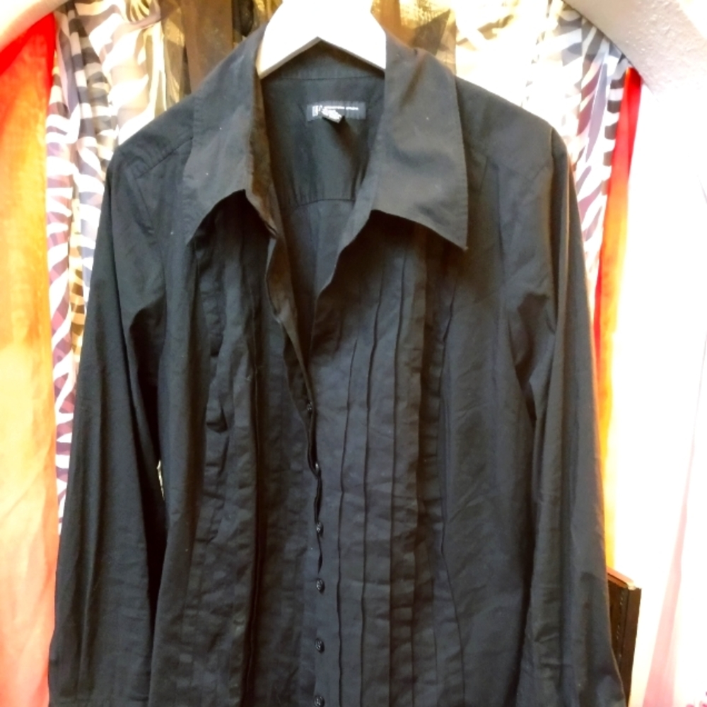 Black French cuff blouse